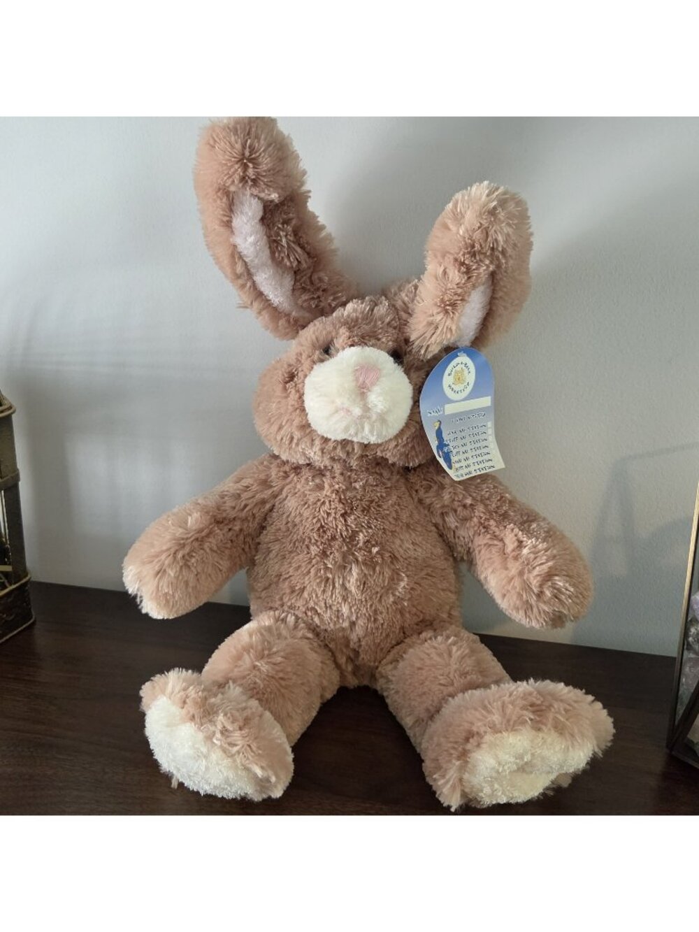 Build A Bear Easter Bunny Rabbit Plush Stuffed Animal Brown & Pink Poseable Ears